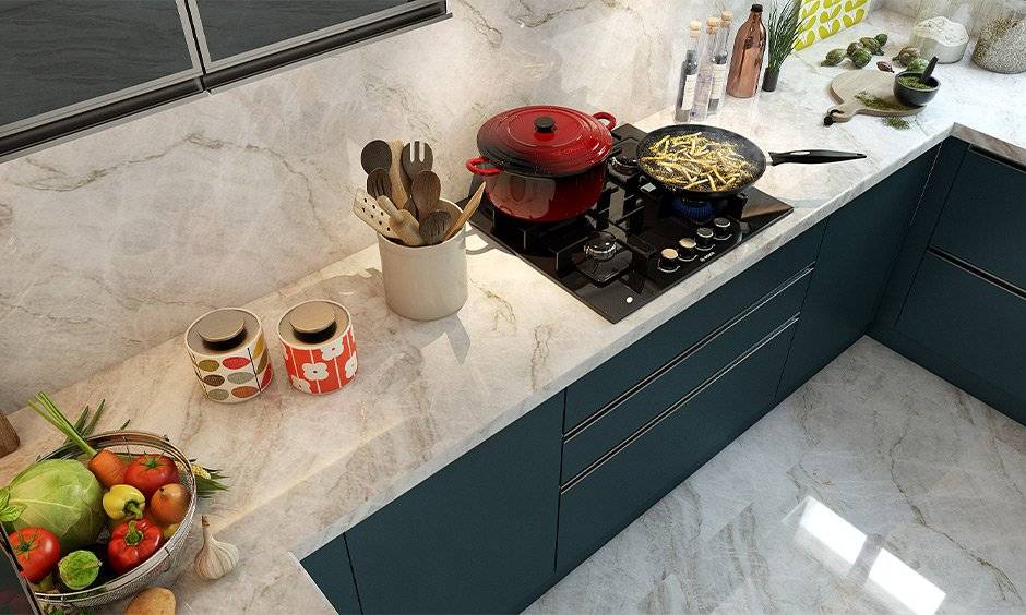 A tidy, minimal kitchen counter