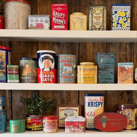A stocked pantry of jars and dry staples
